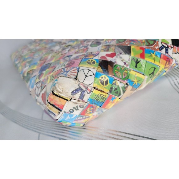 Nahui Ollin Candy Wrapper Peace Sign Love Doves Hippy‎ Retro Unique Purse READ - Picture 14 of 16